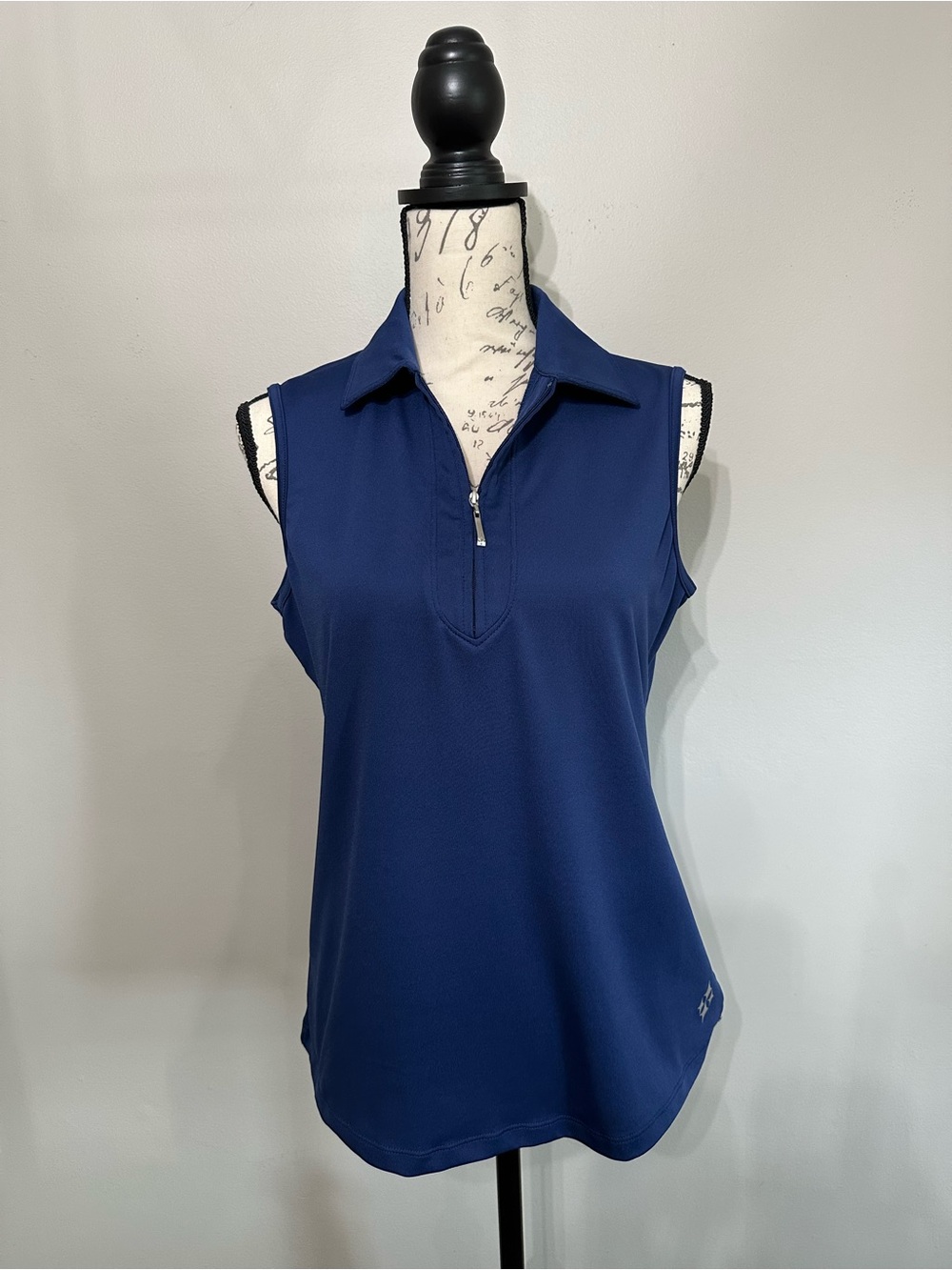 Jodie Sleeveless Zip Polo Top Women’s - Navy